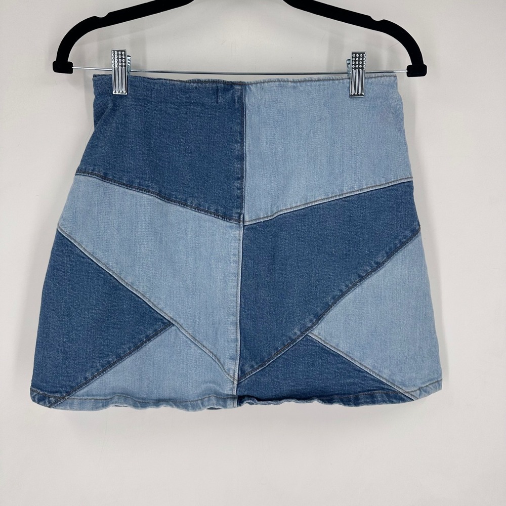 Madewell Patchwork Denim Button Front Mini Skirt … - image 7